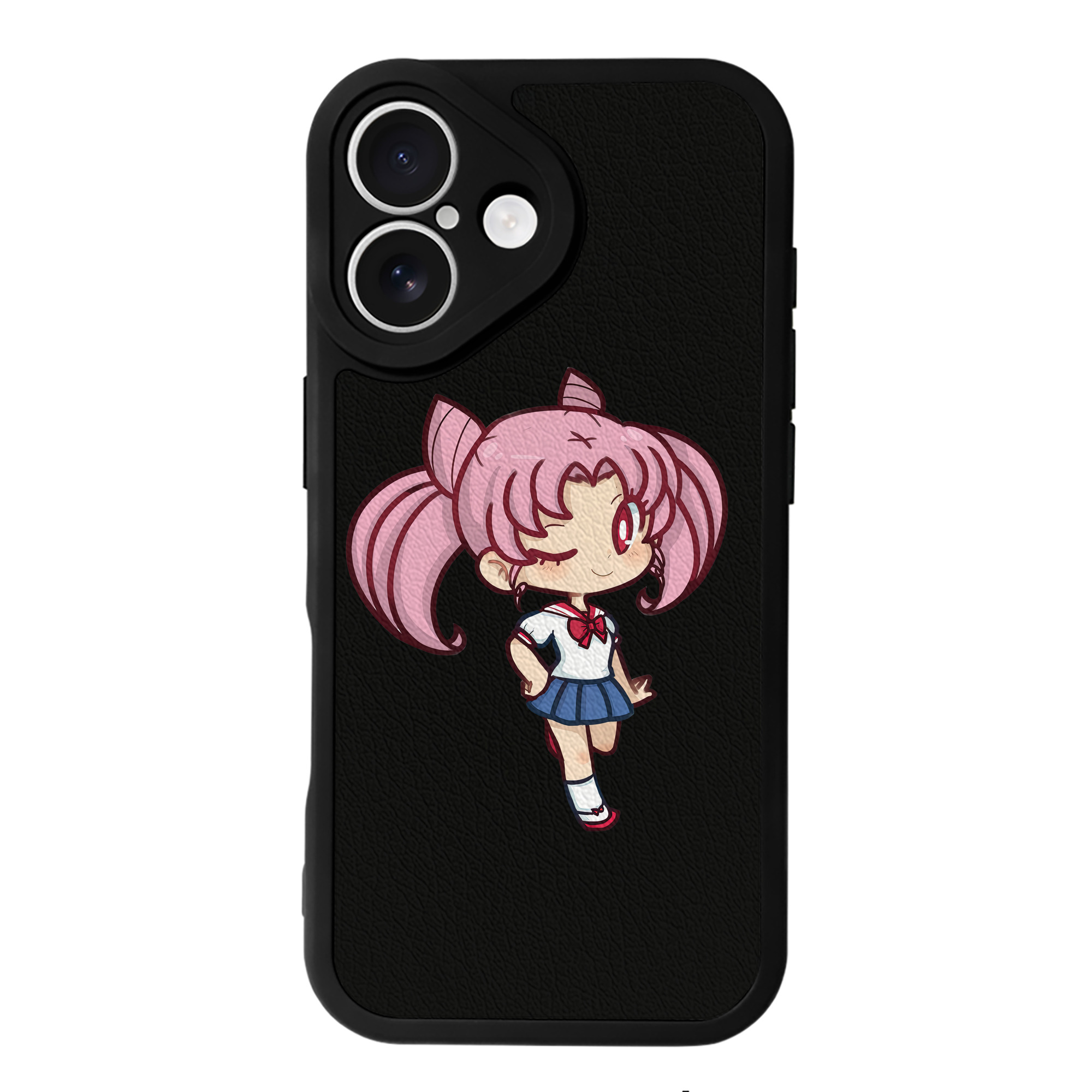 （画像用） 美少女戦士セーラームーン ちびうさ Sailor Moon Chibiusa Tsukino Usagi Small Lady Serenity 【iPhone 16シリーズ対応】シリコンスマホケース（レザー調） 材質：シリコン